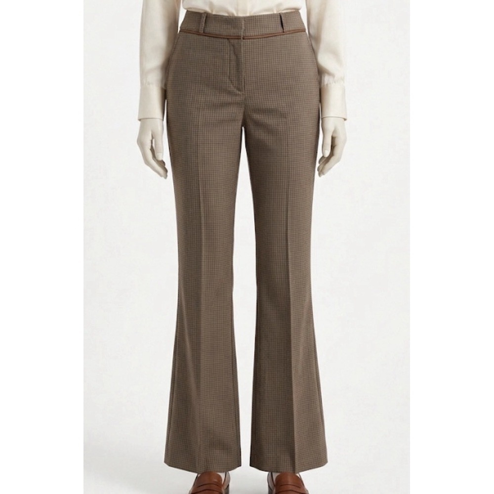 Mossimo Brown Plaid Flare Trouser Pants Womens 14 Career Academia Office Siren